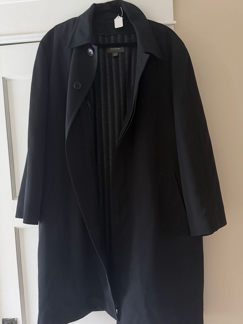 Ermenegildo Zegna Men's Black Single-Breasted Trench